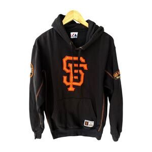 Majestic San Francisco Giants Hoodie Mens Large Black Pullover MLB